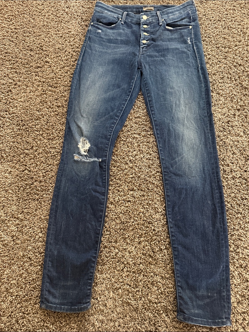 Mother Dark Blue Distressed Jeans size 28